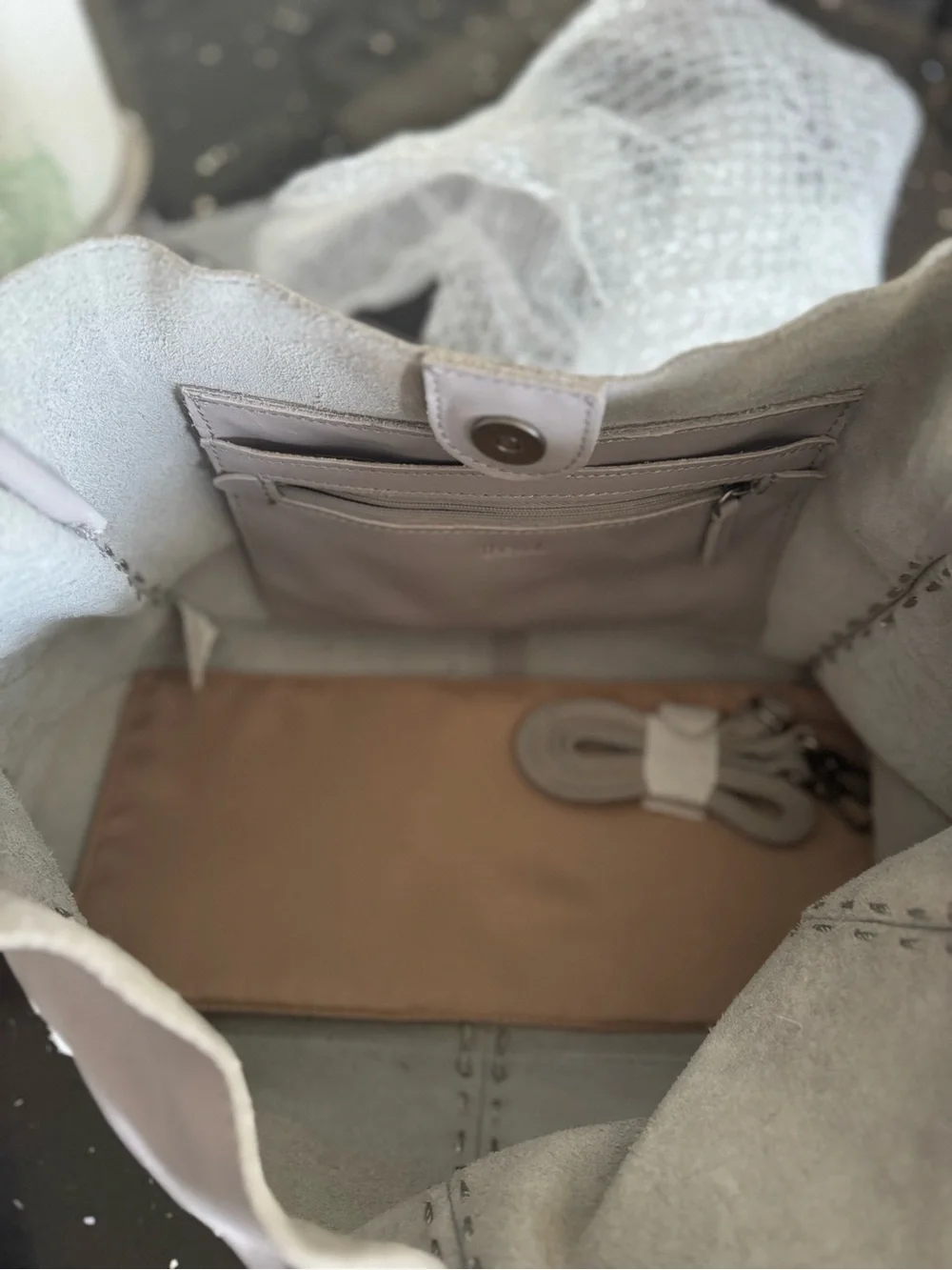 The Sak Medium Feliz Leather Bag, Light Grey - Picture 8 of 8